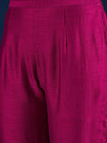 Varanga Purple 3-Piece Set With A Beadwork Yoke Kurta, Solid Trousers And Dupatta