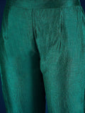 Varanga  Teal Kurta Set Featuring Beadwork Detailing, Embroidered Hem Trousers, And A Hand-Embroidered Dupatta For A Timeless Ethnic Look.