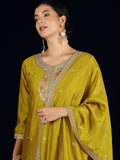 Varanga  Kurta Set Featuring Beadwork Detailing, Embroidered Hem Trousers, And A Hand-Embroidered Dupatta For A Timeless Ethnic Look.