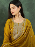 Varanga Kurta With Intricate Zari-Embroidered Yoke Is Paired With Ankle-Length Solid Trousers And A Matching Zari-Accented Dupatta