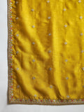 Varanga Kurta With Intricate Zari-Embroidered Yoke Is Paired With Ankle-Length Solid Trousers And A Matching Zari-Accented Dupatta
