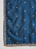 Varanga Kurta With Intricate Zari-Embroidered Yoke Is Paired With Ankle-Length Solid Trousers And A Matching Zari-Accented Dupatta