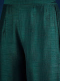 Varanga Graceful Green 3-Piece Set Featuring A Zari-Embroidered Kurta, Solid Ankle-Length Trousers, And An Elegant Embroidered Dupatta.