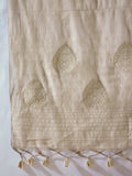 Varanga Women Graceful Beige Kurta Set Featuring Gota Patti Detailing, Paired With Solid Trousers And Dupatta