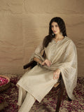 Varanga Women Graceful Beige Kurta Set Featuring Gota Patti Detailing, Paired With Solid Trousers And Dupatta