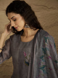 Varanga Women Graceful Beige Kurta Set Featuring Gota Patti Detailing, Paired With Solid Trousers And Dupatta