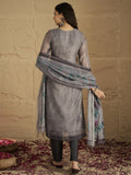 Varanga Women Graceful Beige Kurta Set Featuring Gota Patti Detailing, Paired With Solid Trousers And Dupatta