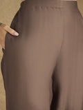 Varanga Women Graceful Beige Kurta Set Featuring Gota Patti Detailing, Paired With Solid Trousers And Dupatta