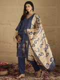 Varanga Women Graceful Beige Kurta Set Featuring Gota Patti Detailing, Paired With Solid Trousers And Dupatta