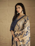 Varanga Women Graceful Beige Kurta Set Featuring Gota Patti Detailing, Paired With Solid Trousers And Dupatta