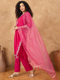 Varanga Women Kurta Adorned With Thread Embroidery, Teamed With Trousers And Paired With Dupatta Featuring Lurex