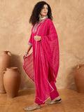 Varanga Women Kurta Adorned With Thread Embroidery, Teamed With Trousers And Paired With Dupatta Featuring Lurex And Lace Detailing
