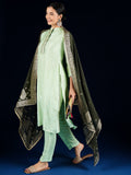Varanga Chanderi Silk  Kurta Set With Trousers And A Brocade Dupatta.