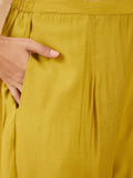 Varanga Women Kurta Embellished With Subtle Thread Embroidery, Complemented By Trousers And A Solid Dupatta Featuring Detailed Thread Motifs And Refined Scalloped Edges