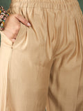 Varanga Kurta Set Featuring Hand Embroidery Yoke Paired With Trousers And Embroidered Dupatta.