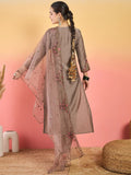 Varanga Hand-Embroidered Kurta Paired With Solid Ankle-Length Trousers And Dupatta