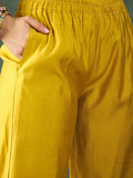 Varanga Hand-Embroidered Kurta Paired With Solid Ankle-Length Trousers And Dupatta