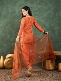 Varanga Hand-Embroidered Kurta Paired With Solid Ankle-Length Trousers And Dupatta