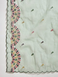 Varanga Hand-Embroidered Kurta Paired With Solid Ankle-Length Trousers And Embroidered Dupatta