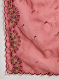 Varanga Hand-Embroidered Kurta Paired With Solid Ankle-Length Trousers And Embroidered Dupatta