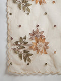 Varanga Hand-Embroidered Kurta With Bullion Knot And Brush-Painted Detailing, Paired With Trousers And Embroidered Dupatta.