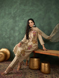 Varanga Hand-Embroidered Kurta With Bullion Knot And Brush-Painted Detailing, Paired With Trousers And Embroidered Dupatta.