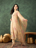 Varanga Kurta Set With Hand Embroidery, Paired With  Trousers And  Thread-Embroidered Dupatta.