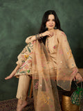 Varanga Kurta Set With Hand Embroidery, Paired With  Trousers And  Thread-Embroidered Dupatta.