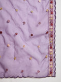 Varanga Kurta  With Hand Embroidery, Paired With  Trousers And  Thread-Embroidered Dupatta.