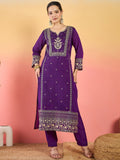 Varanga Kurta With Zari Embroidered Yoke And Border, Paired With Solid  Trousers And A Matching Bordered Dupatta.