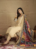 Varanga Women Elegant Beige Shimmer Kurta Set With Intricate Lace Detailing, Paired With Solid Trousers And  Patola Printed Dupatta