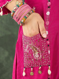 Varanga Kurta Embellished With Beads And Stones, Paired  Trousers And A Matching Bordered Dupatta .