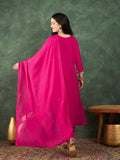 Varanga Kurta Embellished With Beads And Stones, Paired  Trousers And A Matching Bordered Dupatta .