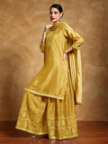 Varanga Women-Bead Work Kurta With Sharara And Dupatta