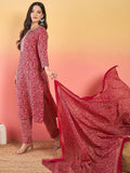 Varanga Kurta Set With Zari Yoke Embroidery, Printed Trousers, And Floral Dupatta