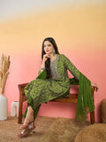 Varanga Kurta With Zari-Embroidered Yoke, Paired With Trousers And A Solid Lace-Detailed Dupatta .