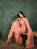 Varanga Zari-Embroidered Kurta Paired With Solid Trousers And A Tonal Dupatta .