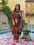 Maroon Straight-Fit Kurta Set with Mirror-Sequin Yoke, Seashell Tassels, Dupatta & Trousers