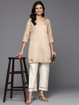 Varanga Women Off White Cotton Lace Embellished Bottom