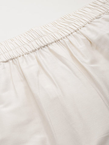 Varanga Women Off White Thread And Zari Embroidered Bottom