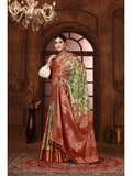 Ethnic Motifs Zari Woven Design Banarasi Saree