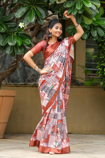 Ethnic Motifs Zari Woven Design Banarasi Saree