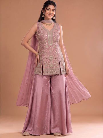 Varanga Women delicate handwork Kurta with Sharara & With Dupatta