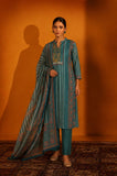 Chanderi Printed Kurta With Trouser And Dupatta