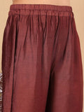 Varanga Women Maroon  Floral Printed Kurta Paired With Bottom And Dupatta