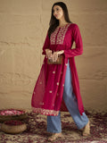 Varanga Women Thread Embroidered High Slit Kurta