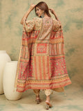 Varanga Women Ethnic Printed Mirror & Gota Embelished Kaftan With Dhoti Pants