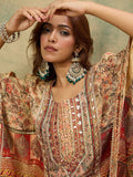 Varanga Women Ethnic Printed Mirror & Gota Embelished Kaftan With Dhoti Pants