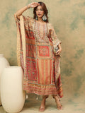 Varanga Women Ethnic Printed Mirror & Gota Embelished Kaftan With Dhoti Pants