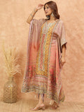 Varanga Women Ethnic Printed Mirror & Gota Embelished Kaftan With Dhoti Pants